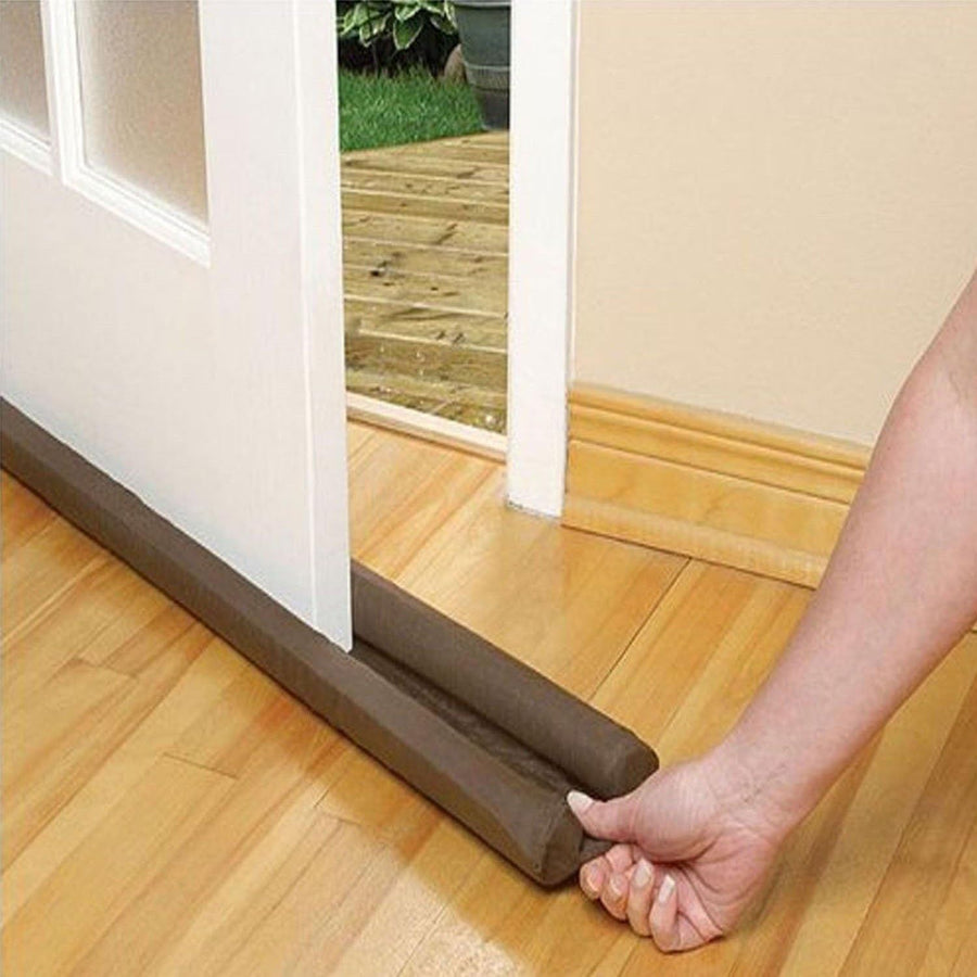 2 Pack Twin Door Draft Stopper Double Sided Under Door Seal Strip Brown