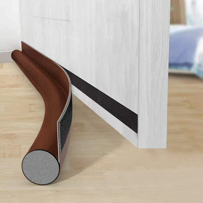 Door Draft Stopper Single Sided Insulation Soundproof Insect Blocker Brown, 96 x 8cm