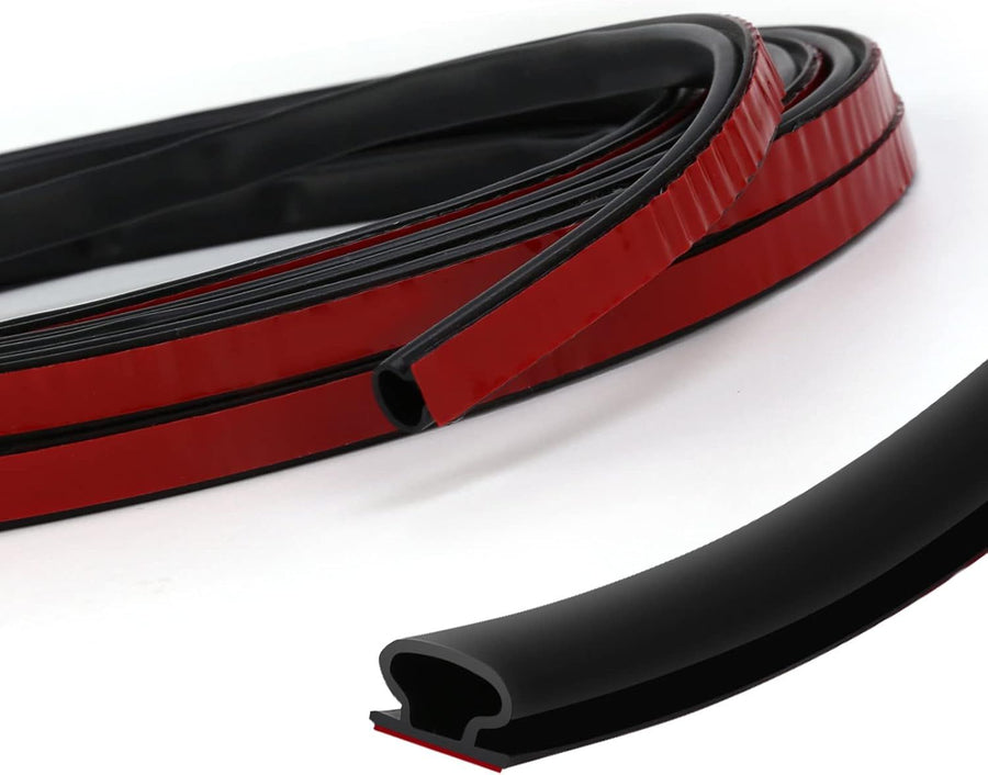 Self Adhesive TPE Door Seal Strip Anti Collision Draft Stopper Black, 10 x 6mm 6m