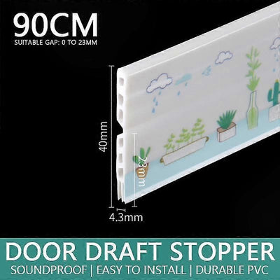 Adjustable Door Draft Stopper with Spring Blocker Brown