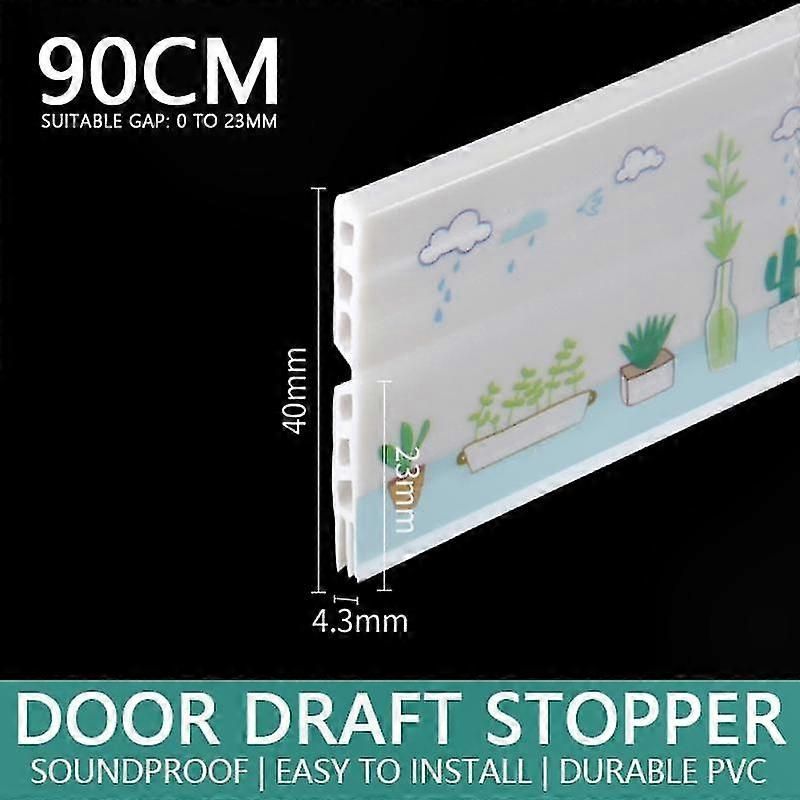 Adjustable Door Draft Stopper with Spring Blocker Brown