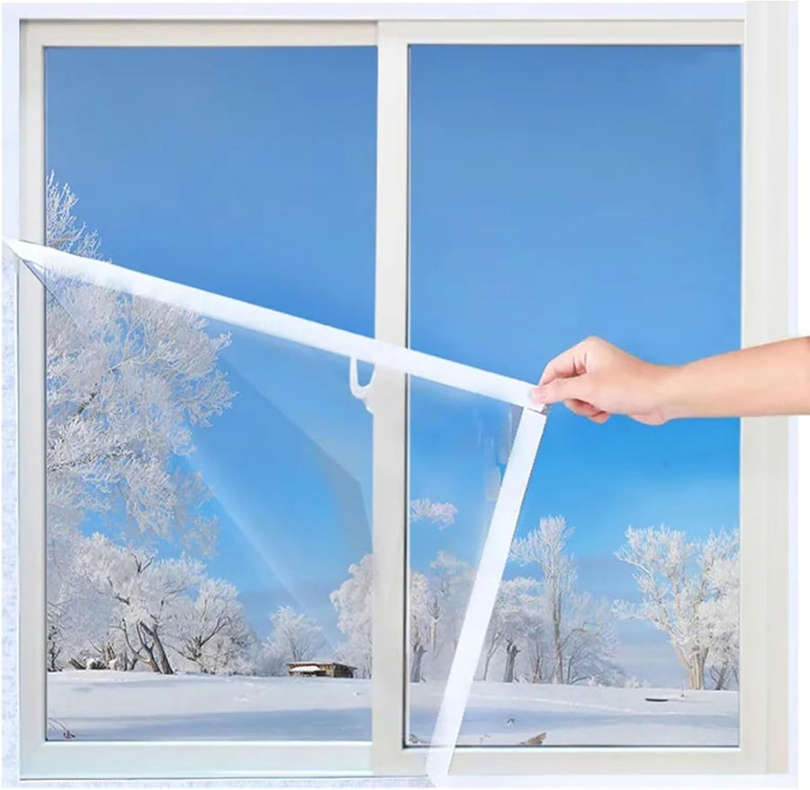 Heat Insulating Window Film Winter Draft Seal Energy Saving White, 100 x 140cm