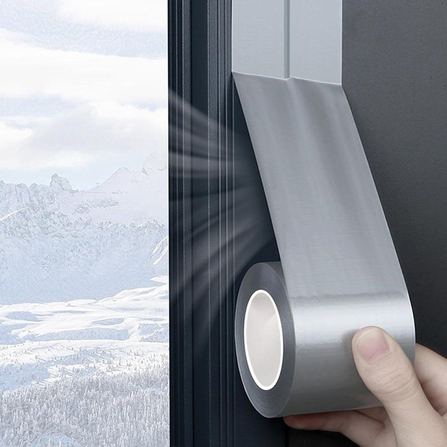 Self Adhesive Draft Stopper Tape Door and Window Seal Strip Gray, 5cm x 10m