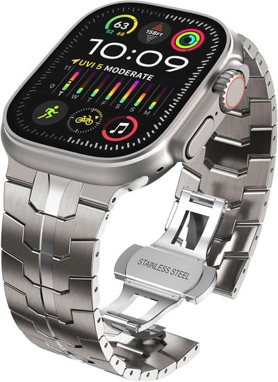 Stainless Steel Watch Band Compatible with Apple Watch Ultra Series Black, 42mm 44mm 45mm 49mm