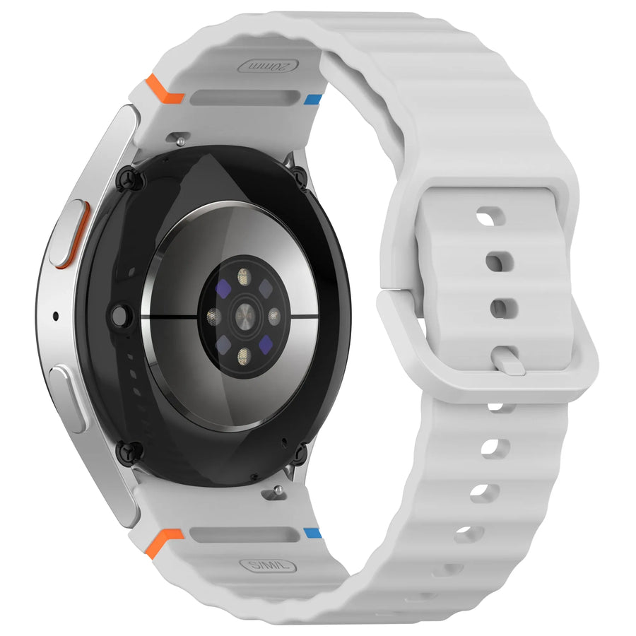 Silicone Watch Band Compatible with Samsung Galaxy Watch 4 Classic Gray, 42mm 46mm