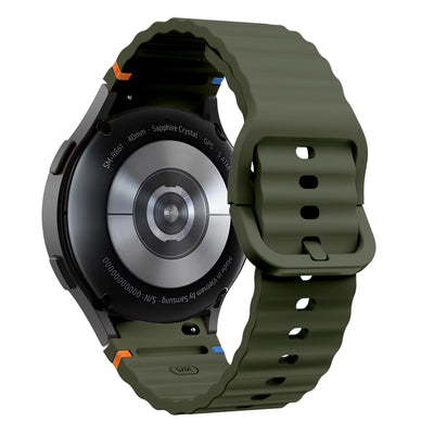Silicone Watch Band Compatible with Samsung Galaxy Watch 6 Classic Military Green, 42mm 46mm