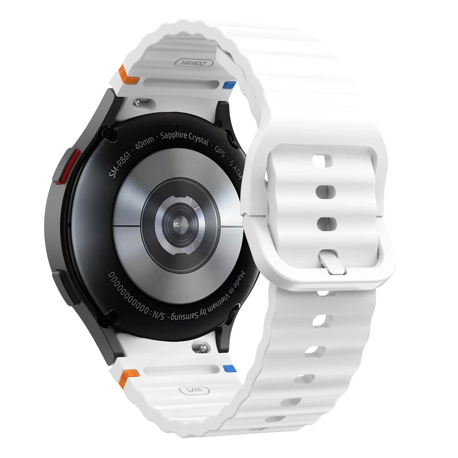 Silicone Watch Band Compatible with Samsung Galaxy Watch 5 Pro White, 45mm