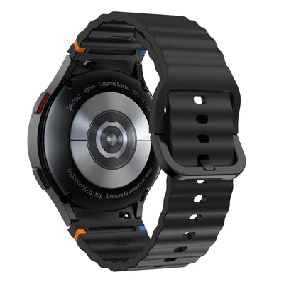 Silicone Watch Band Compatible with Samsung Galaxy Watch 6 Black, 40mm 44mm