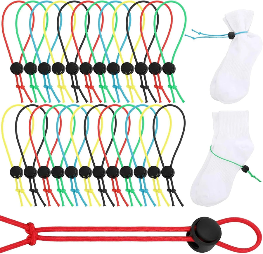 100 Pcs Sock Clips for Laundry, Adjustable Sock Holder Organizer for Washer Dryer, 5 Colors