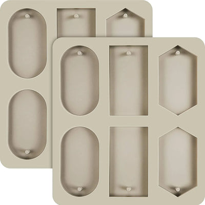 2 Pcs Silicone Resin Molds, 12 Cavity Non Stick Casting Molds with Holes for Keychains Jewelry