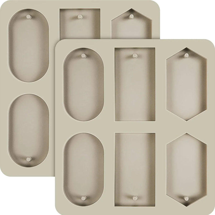 2 Pcs Silicone Resin Molds, 12 Cavity Non Stick Casting Molds with Holes for Keychains Jewelry