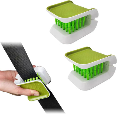 2 Pcs Car Seat Belt Cleaning Brushes, Double Sided U Shaped Cleaner Tools for Interior Detail, Green