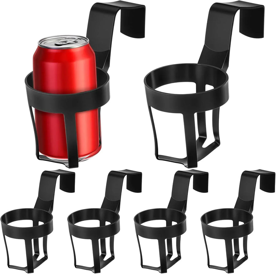 6 Pcs Car Window Cup Holders, Portable Hanging Drink Mounts for Truck RV Car Doors, Black
