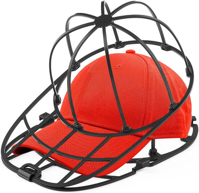 Hat Washer Cage, Heavy Duty Baseball Cap Cleaner and Shaper for Washing Machine, Black