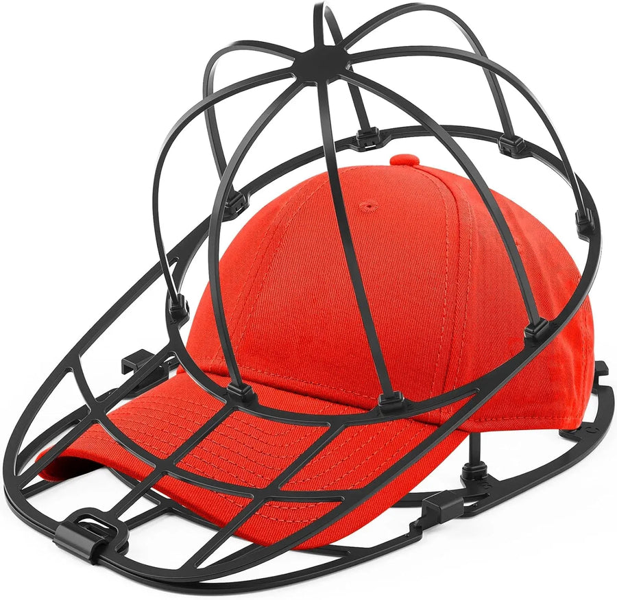 Hat Washer Cage, Heavy Duty Baseball Cap Cleaner and Shaper for Washing Machine, Black