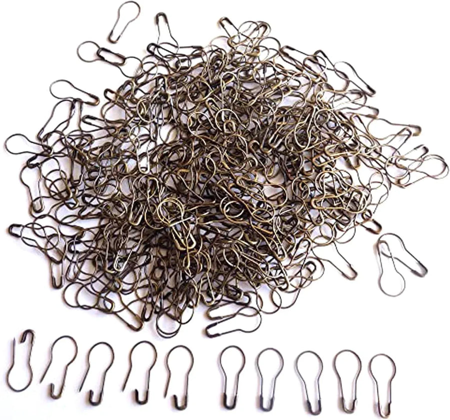 1000 Pcs Metal Gourd Safety Pins, 0.8 Inch Clothing Craft Tailor DIY Accessory Pins, Bronze