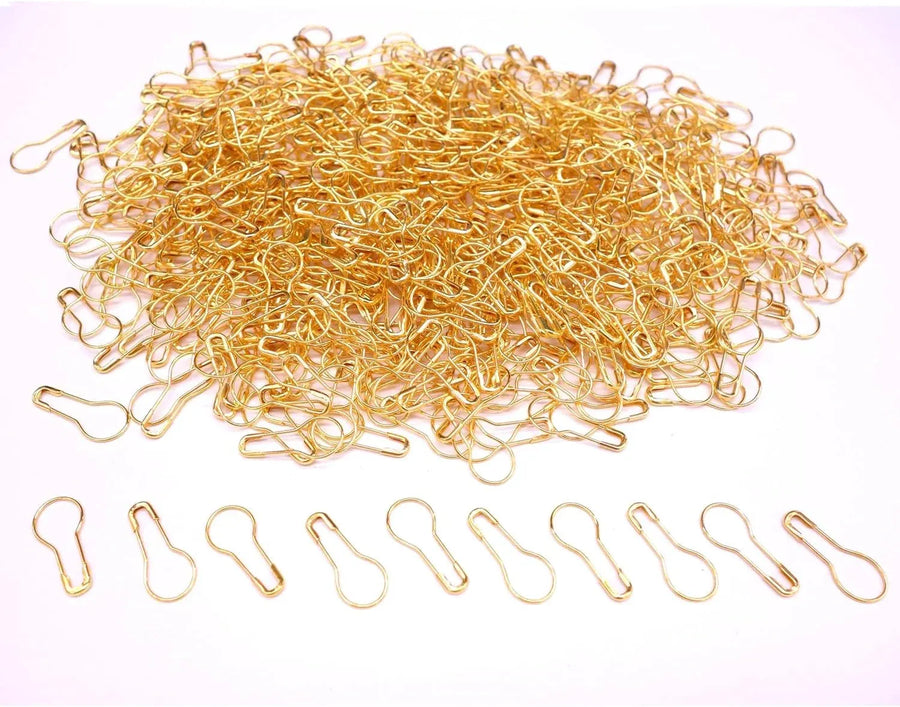 1000 Pcs Metal Gourd Safety Pins, 0.8 Inch Clothing Craft Tailor DIY Accessory Pins, Golden