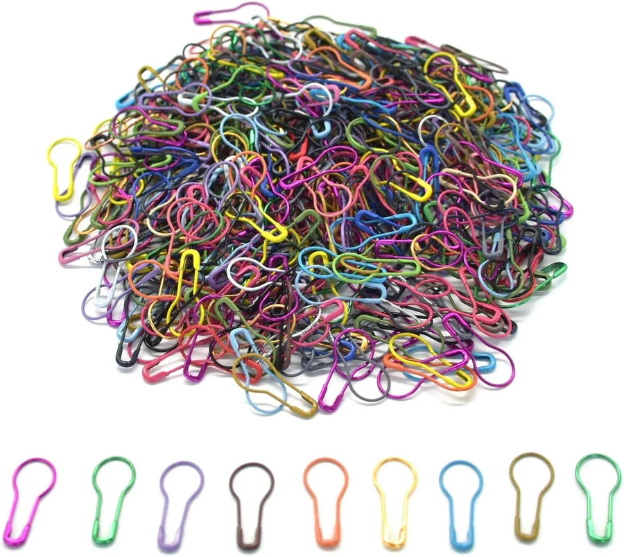 1000 Pcs Metal Gourd Safety Pins, 0.8 Inch Clothing Craft Tailor DIY Accessory Pins, Multicolor