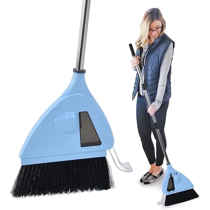 2 In 1 Cordless Vacuum Broom Cleaner, USB Rechargeable Quiet Sweeper for Home Office, Blue