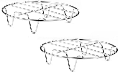 2 Pcs Stainless Steel Steaming Rack Set, Round Trivet Cooling Stand for Pot Pressure Cooker, 5.9 Inch