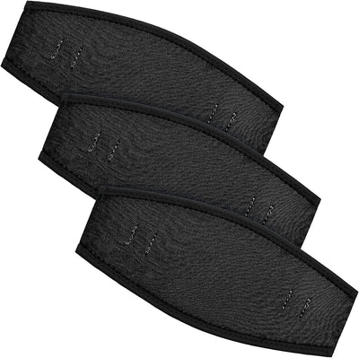 3 Pack Neoprene Diving Mask Strap Covers, Hair Protector Wraps for Snorkeling, Black 7.5 x 3.5 In