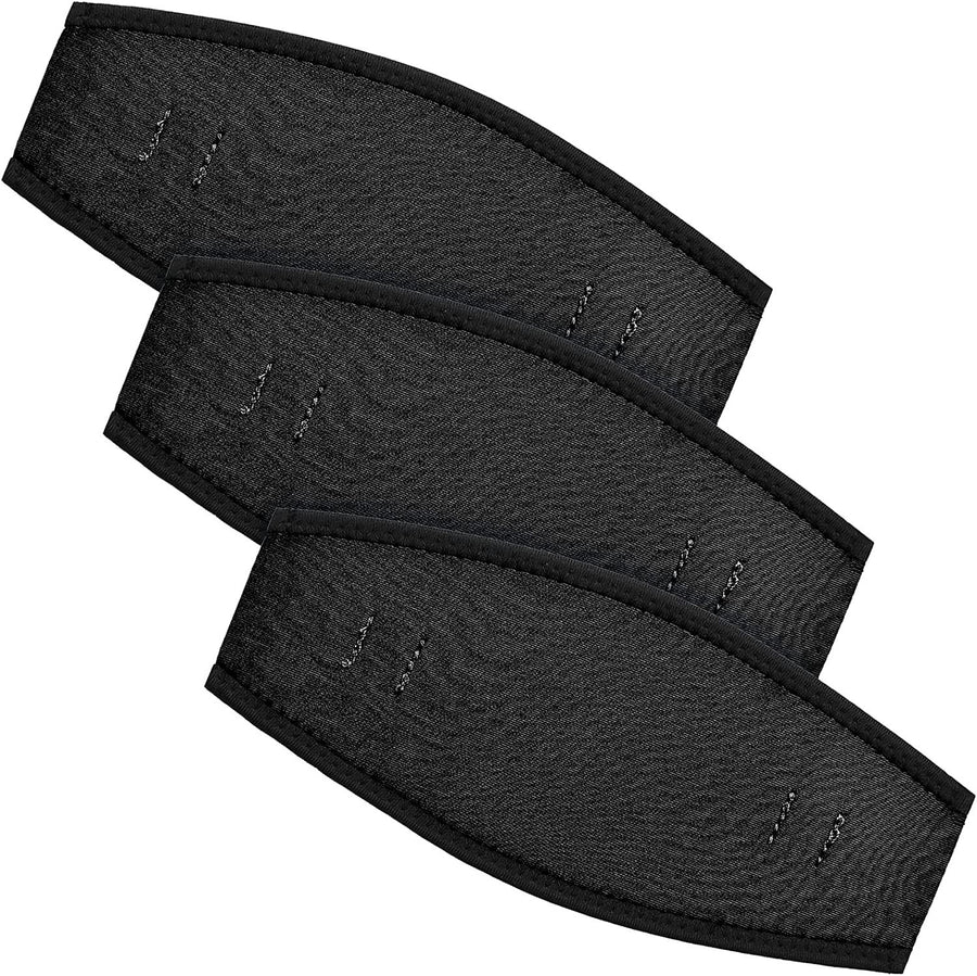 3 Pack Neoprene Diving Mask Strap Covers, Hair Protector Wraps for Snorkeling, Black 7.5 x 3.5 In