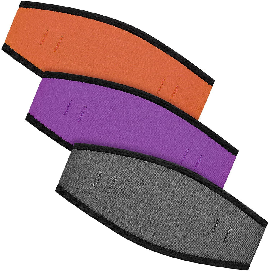 3 Pack Neoprene Diving Mask Strap Covers, Hair Protector Wraps for Snorkeling, 7.5 x 3.5 In