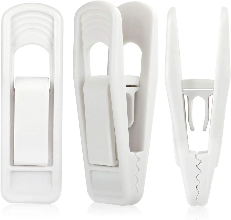 40 Pack Hanger Clips, Strong Plastic Pinch Grip Clips for Pants Skirts on Slim Hangers, White