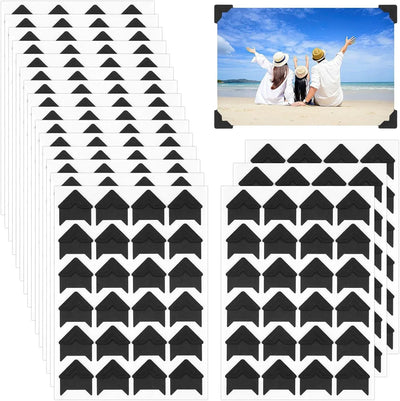 432 Pcs Self Adhesive Photo Corners, Acid Free Stickers for Albums Scrapbooking, Black