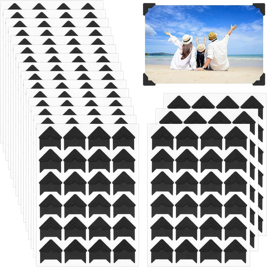 432 Pcs Self Adhesive Photo Corners, Acid Free Stickers for Albums Scrapbooking, Black