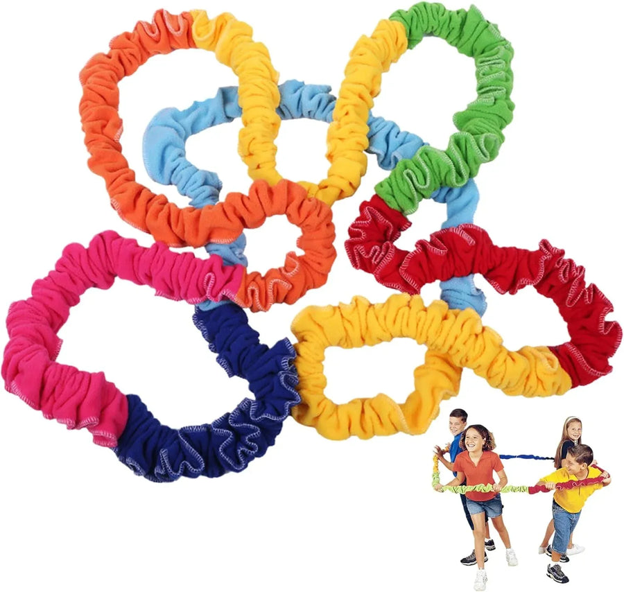 Cooperative Stretchy Band, Elastic Fleece Group Exercise Tug Band for 4 People, 118.11 In