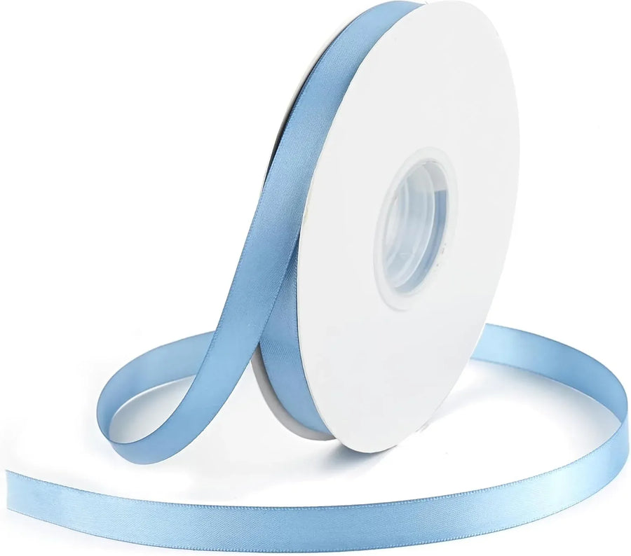 Double Face Satin Ribbon, Polyester Gift Wrapping Wedding Craft Ribbon, Dusty Blue 1/2 In x 50 Yd