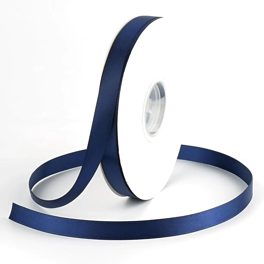 Double Face Satin Ribbon, Thin Polyester Craft Ribbon for Wedding Decor, Dusty Blue 1/2 In x 50 Yd