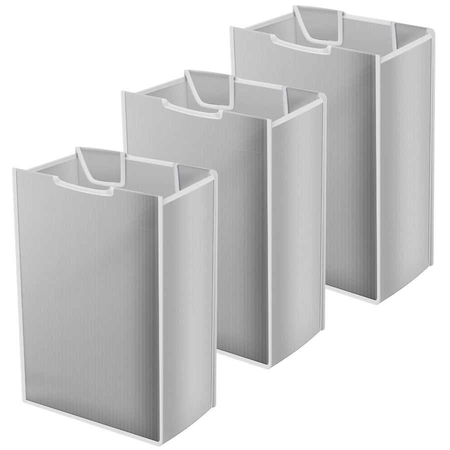 3 Pcs Laundry Sorter Cart Replacement Bags, Heavy Duty Oxford Hamper Liners for 3 Section Carts, Gray