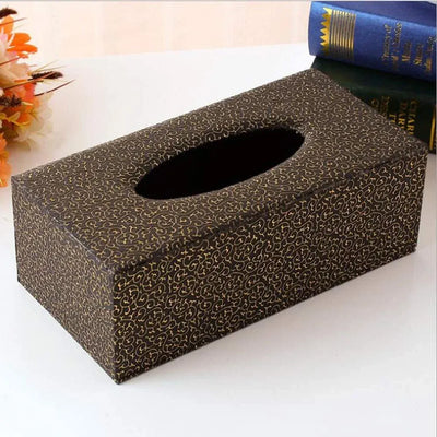 Leather Tissue Box Holder, Rectangular Cover with Lid for Home Office Car Tabletop, Brown 1