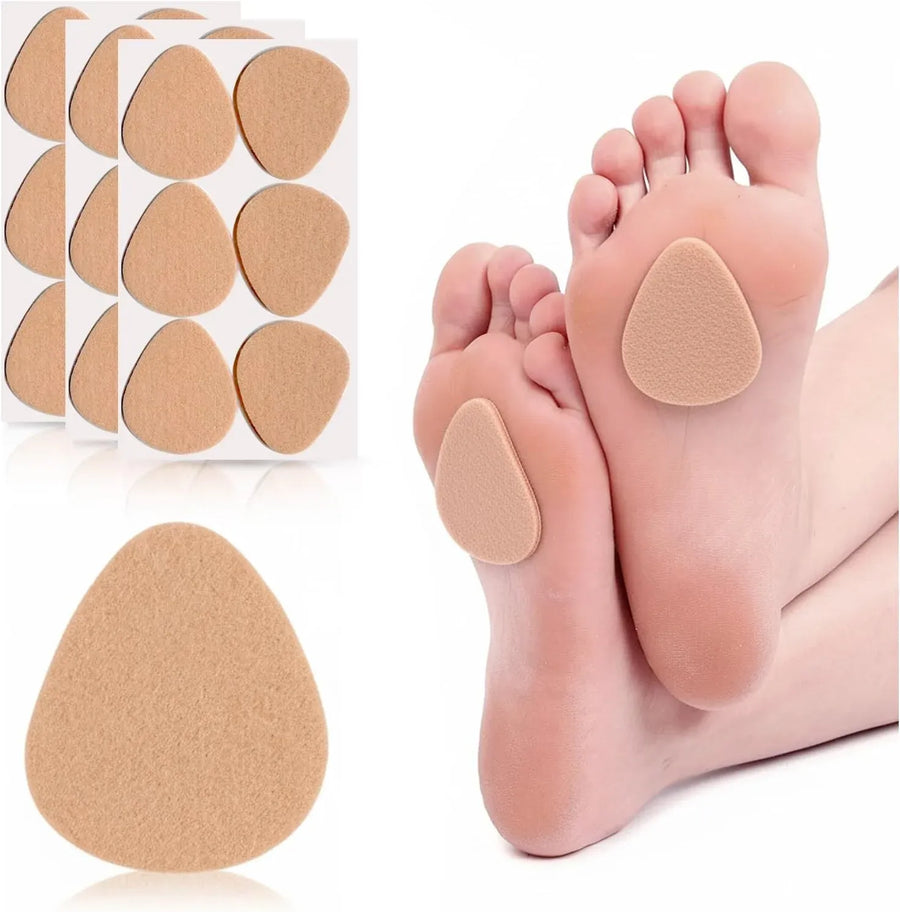 18 Pcs Metatarsal Felt Pads, Soft Ball of Foot Cushions for Pain Relief Calluses, Beige
