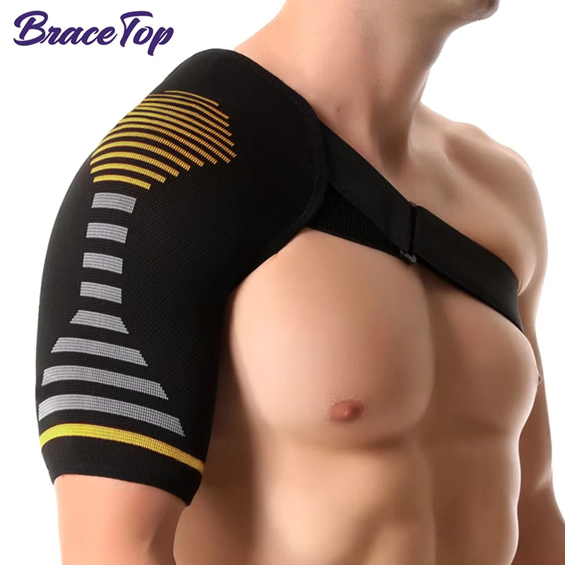 Compression Shoulder Support Breathable Fabric Rotator Cuff Men Women(Yellow)