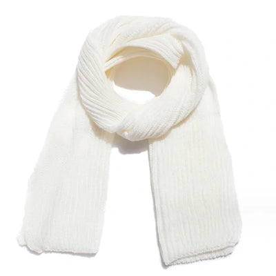 White Chunky Cable Knit Winter Scarf for Women and Men, 190x30 cm Warm Oversized Wrap, Soft Cashmere-Like Acrylic for Cold Weather Christmas Gift
