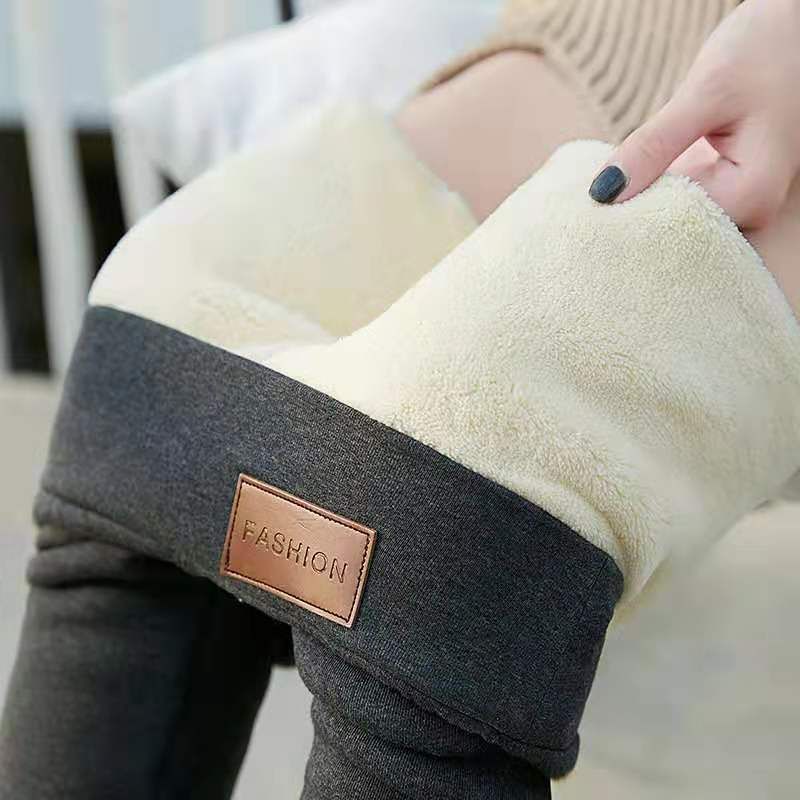 Grey Sherpa Fleece Lined High Waist Winter Leggings for Women, Thick Cashmere Feel Thermal Pants with Stretchy Slimming Fit, Plus Size 3XL for All Occasions