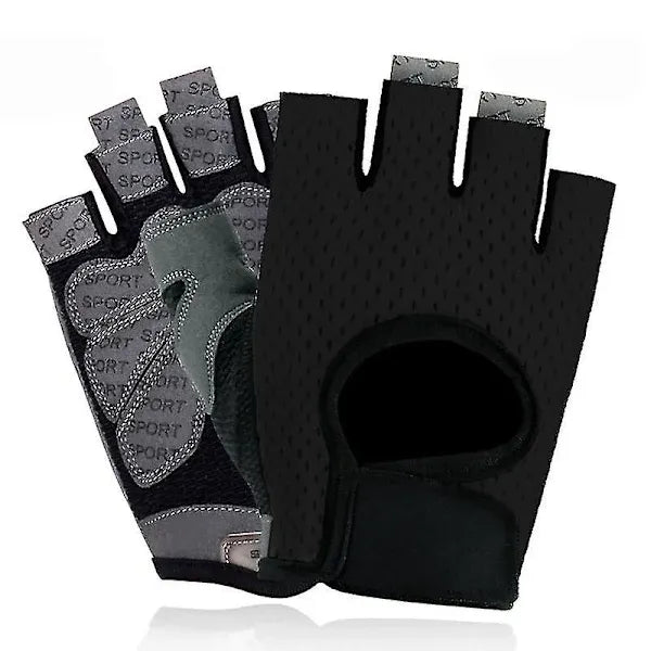 Women's Half Finger Gym Gloves with Non-Slip Gel Pads for Weightlifting, Bodybuilding, and Cycling, Breathable Elastic Fabric Size L for Secure Grip