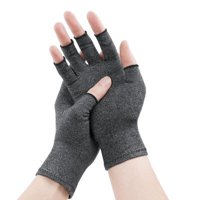 Fingerless Arthritis Compression Gloves for Pain Relief and Warmth, Breathable Cotton Spandex Blend for Typing Gaming and Daily Activities Size M
