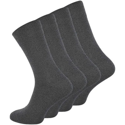 Dark Grey Loose Elastic Socks 8-Pack for Sensitive Legs, Piqué Woven Comfort Band for Even Pressure, Size 39-42 for Men and Women