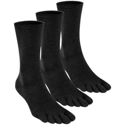 Unisex No Show Low Cut 5-Toe Running Socks 3-Pack, High Performance Moisture-Wicking Polyester Nylon Lycra for Men Women, Prevents Blisters with Arch Support