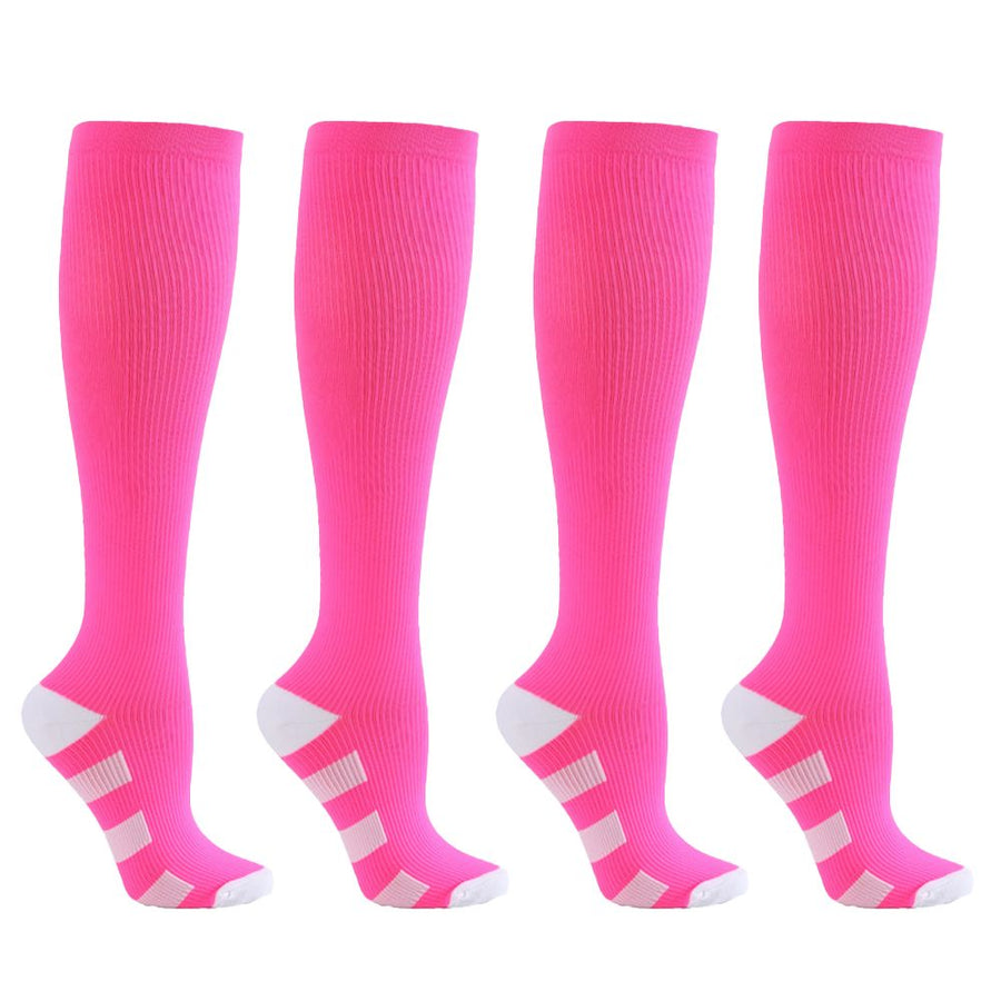 Wide Calf Compression Socks for Nurses and Runners, 90% Nylon 10% Spandex Graduated Support for Circulation, Breathable Stretchy Fit for All-Day Comfort