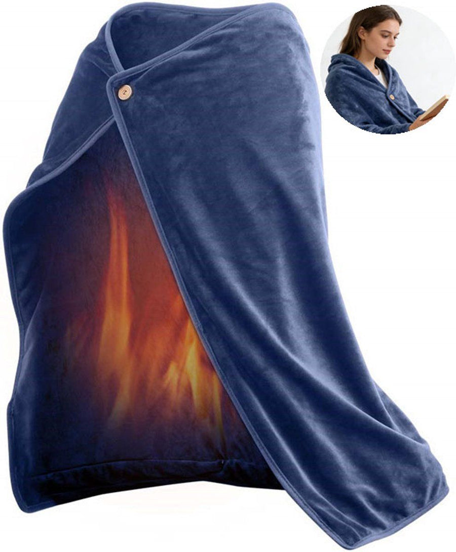 Electric Blankets, Heated Blanket, Rechargeable, for Home, Travel and Daily Use, Easy to Store, Carry and Use, 100 x 70 cm, USB, Blue