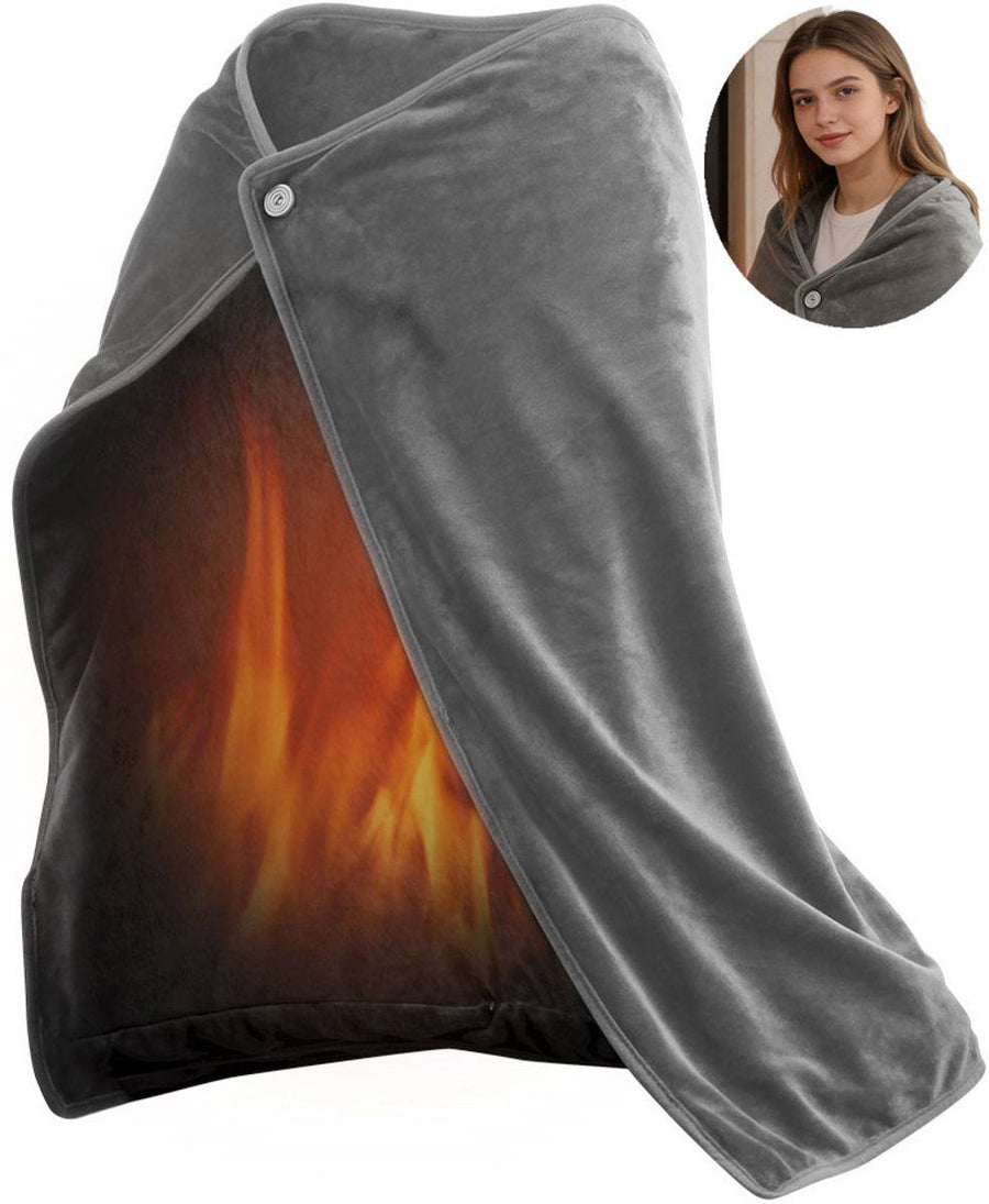 Electric Blankets, Heated Blanket, Rechargeable, for Home, Travel and Daily Use, Easy to Store, Carry and Use, 100 x 70 cm, USB, Grey