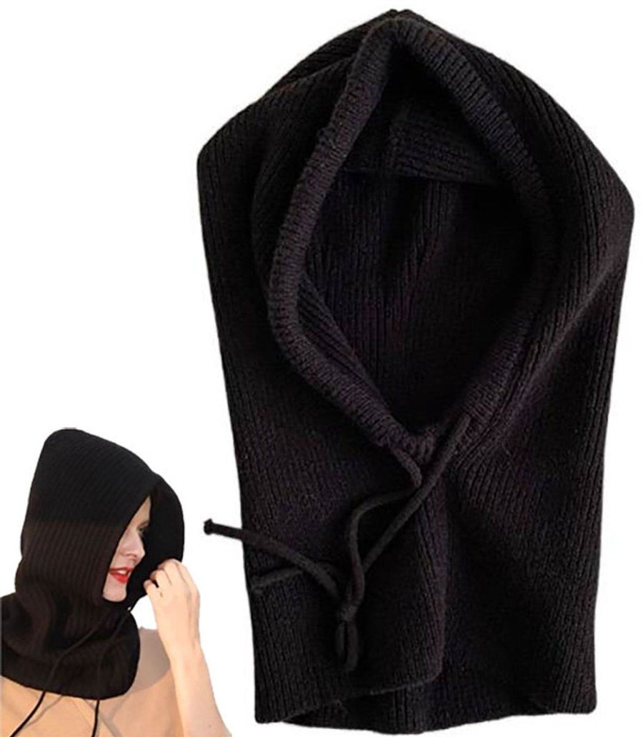 Cowl Scarf, Neck Warmer, Multifunctional Hooded Scarf, for head circumference, Face Scarf, Soft Warm Design for Indoor and Outdoor Use, 52-58CM, Black