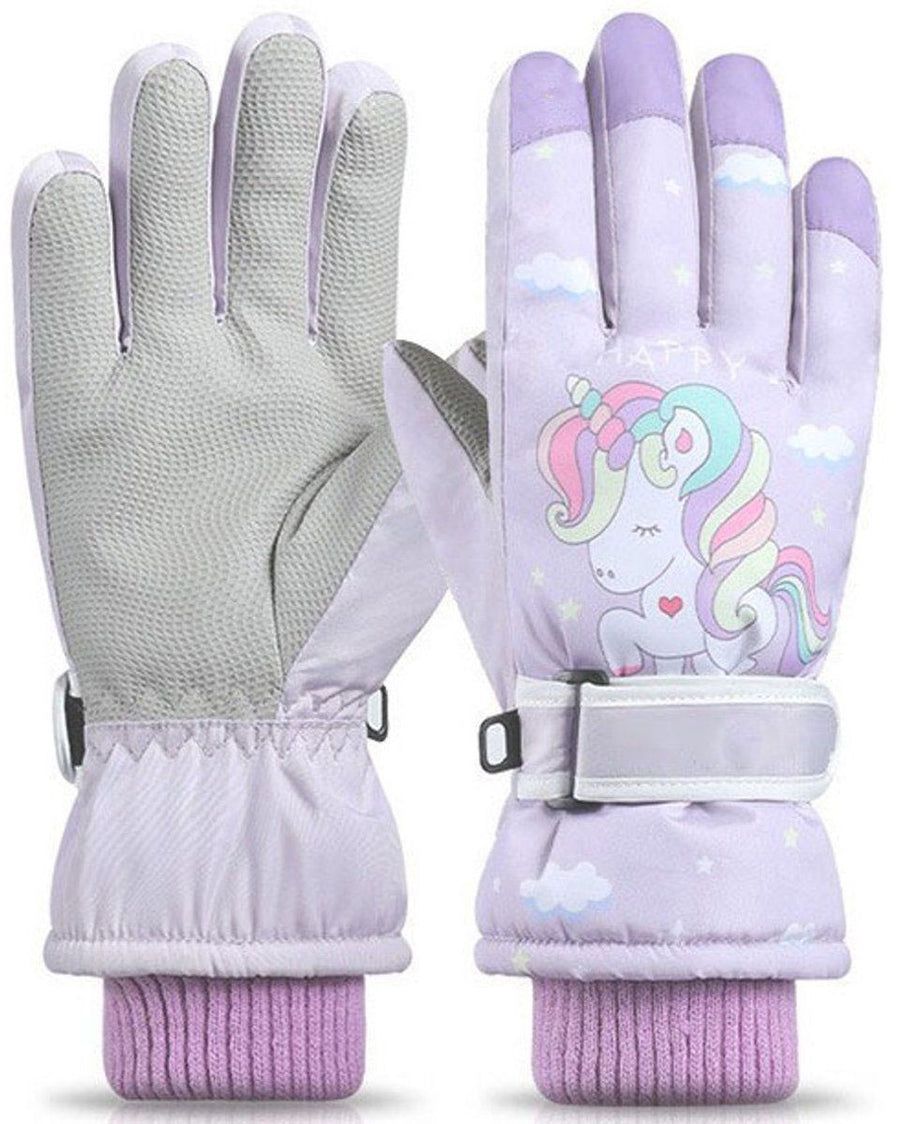 Winter Gloves, Gloves, children's gloves, mittens, children's waterproof gloves, for Cold Weather, Travel and Daily Winter Wear, Purple