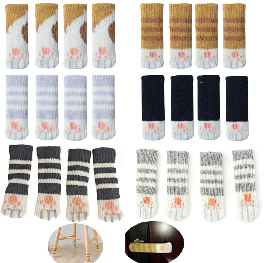 24 Pieces, Chair Leg Socks, Knitting, Premium Elastic Protectors, Door Handle Cover, Chair Protector, for Cold Weather, Travel and Daily Winter Wear