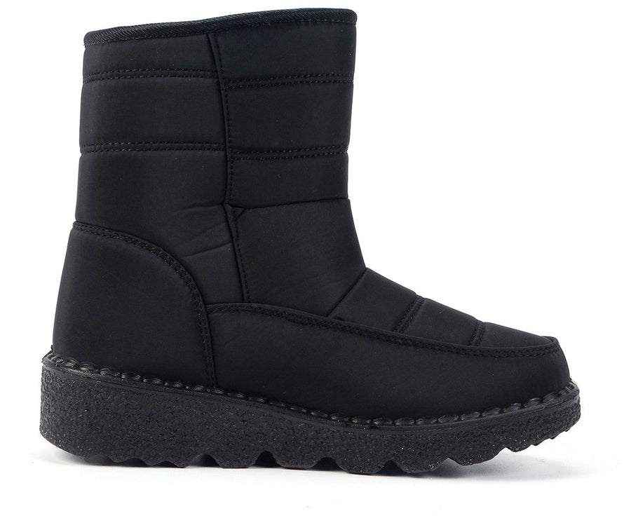Women's Fleece-Lined Snow Boots, Waterproof Warm Winter Boots with Non-Slip Sole for Cold Weather Outdoor Walking, Size 37, Black